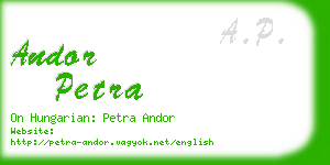 andor petra business card